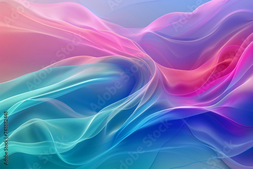 Sanfte, seidige Wellen vor hellem Hintergrund, helle Pastellfarben, rosa, pink, blau, türkis