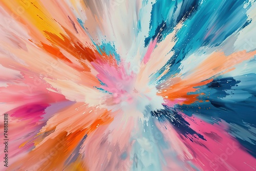 A visually stunning illustration background with a pastel-infused vibrant fluid color explosion. photo