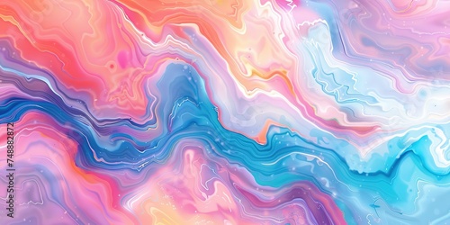 Vibrant fluid color explosion illustration with a delightful pastel infusion.