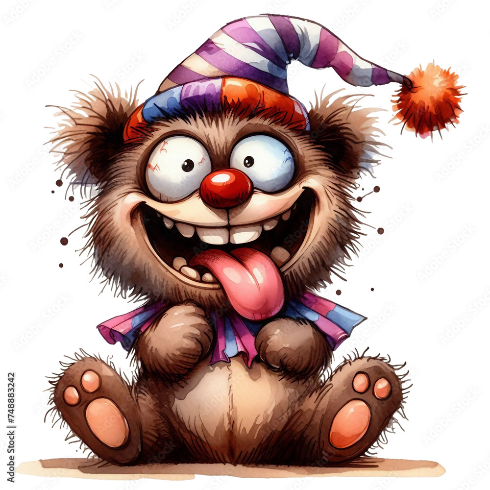 Obraz premium bear squirrel with acorn