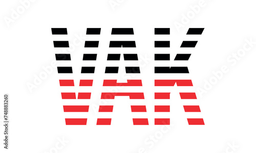 VAK three initial letter iconic line negative space minimal logo design vector template. monogram, abstract, wordmark, business, typography, minimalist, brand, company, flat, modern, unique, simple