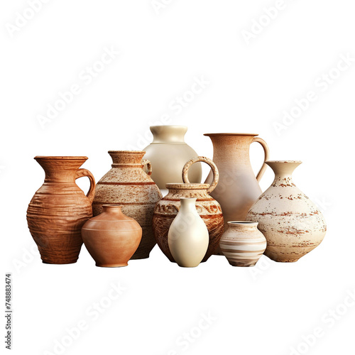 Pottery and ceramics craft isolated on transparent background