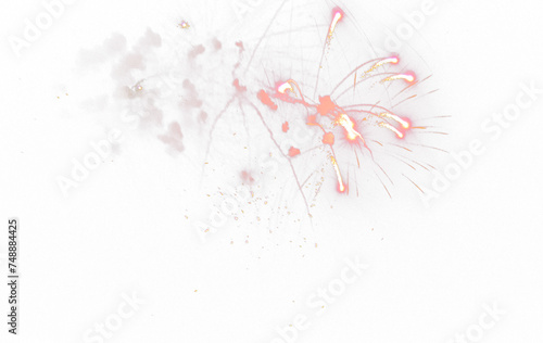 Multi color Firework Celebration over the working space on transparent background © shahadatarman 0