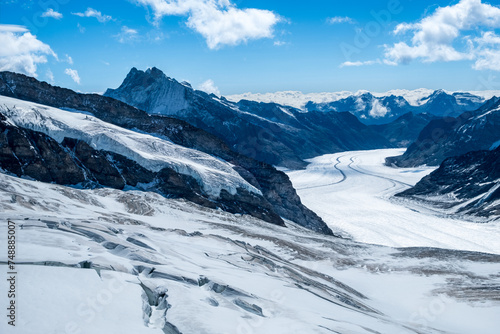 Jungfrau mountain valley nestled in the Swiss Alps