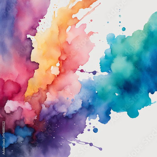 Watercolor stains in various colors