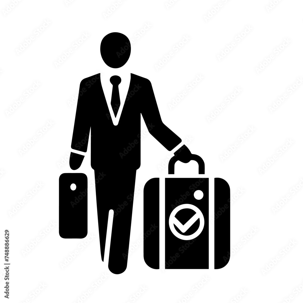 businessman with suitcase Vector businessman with suitcase Vector