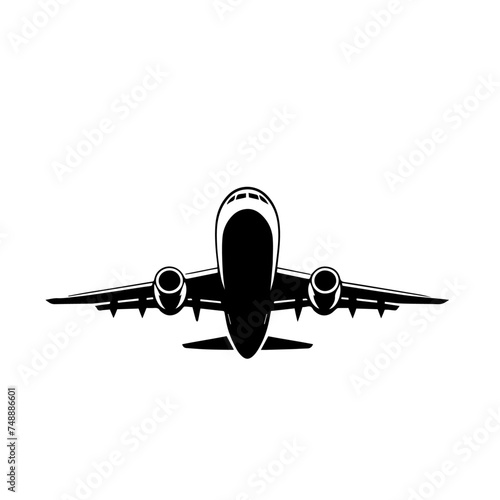 illustration of a airplane vector silhouette isolated on white background 