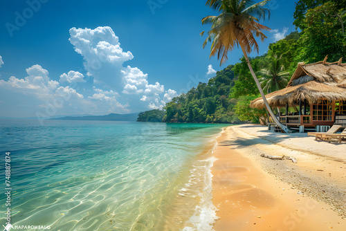 beautiful summer sand beach scenery