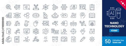 Nano technology Line Icons