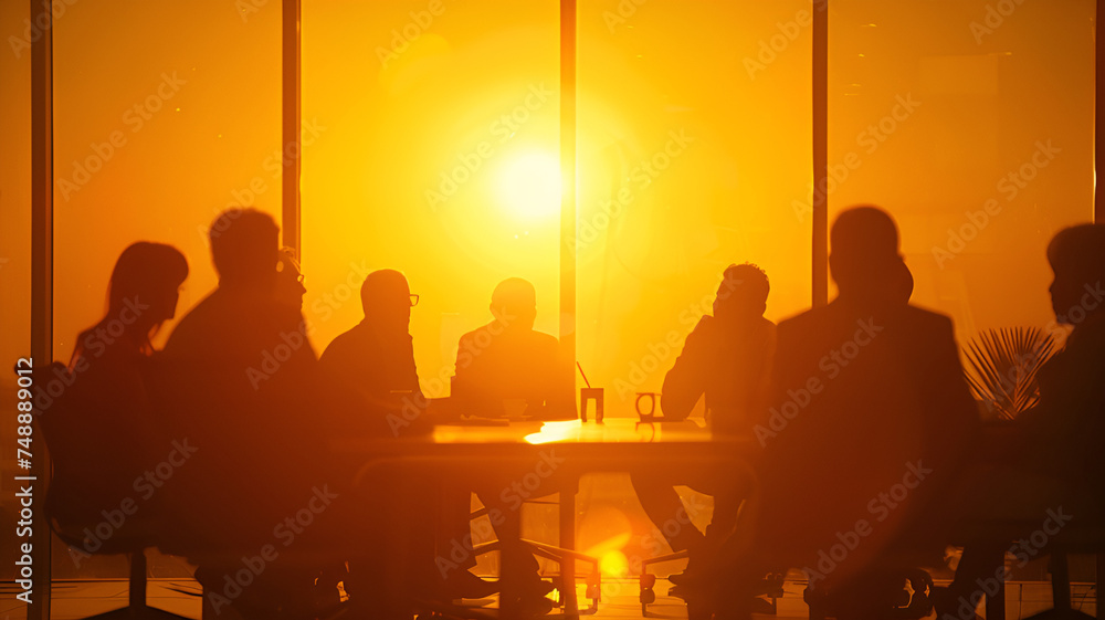 Silhouette business negotiation meeting duscussion team concept Silhouette business negotiation meeting duscussion team concept