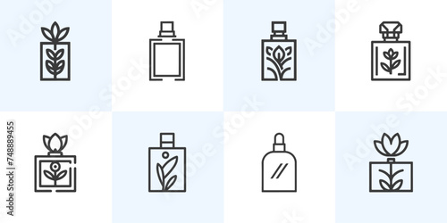 Minimalistische Moderne Parfüm-Logos: Vektorgrafik-Bündel für Unternehmen