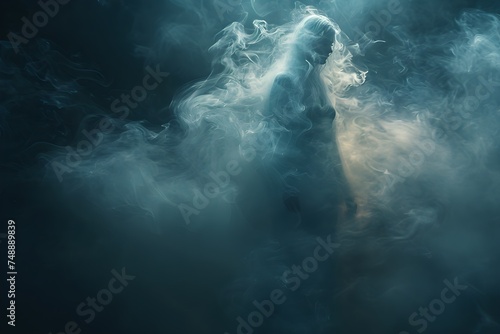 An unidentified humanoid ghost made of smoke.