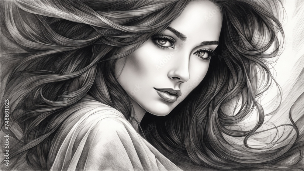 Naklejka premium Mysterious woman face