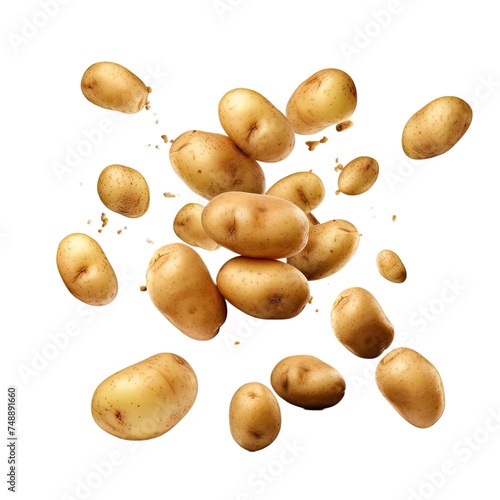 Potatoes isolated on transparent background.