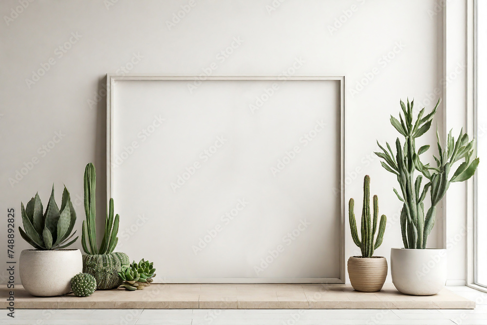 Mock up poster frame in modern interior background, 3d render Mock up poster frame in modern interior background, 3d render