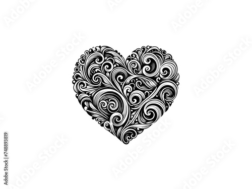 Romantic Reverie: Tender Heart Vector Graphic - Expressive Artistry in High-Quality
