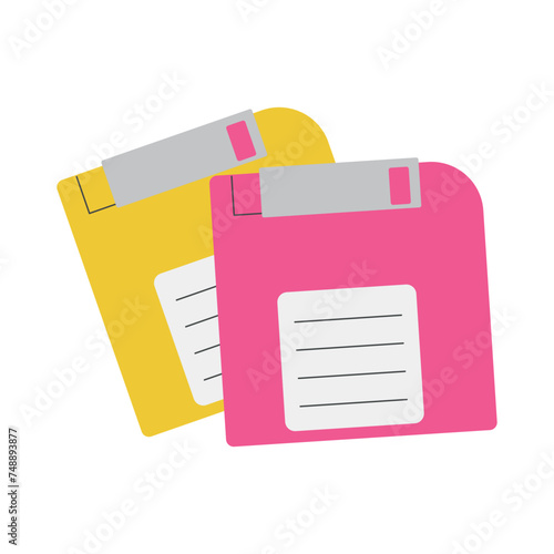 Vector illustration of retro floppy disk storage, floppy disk clipart