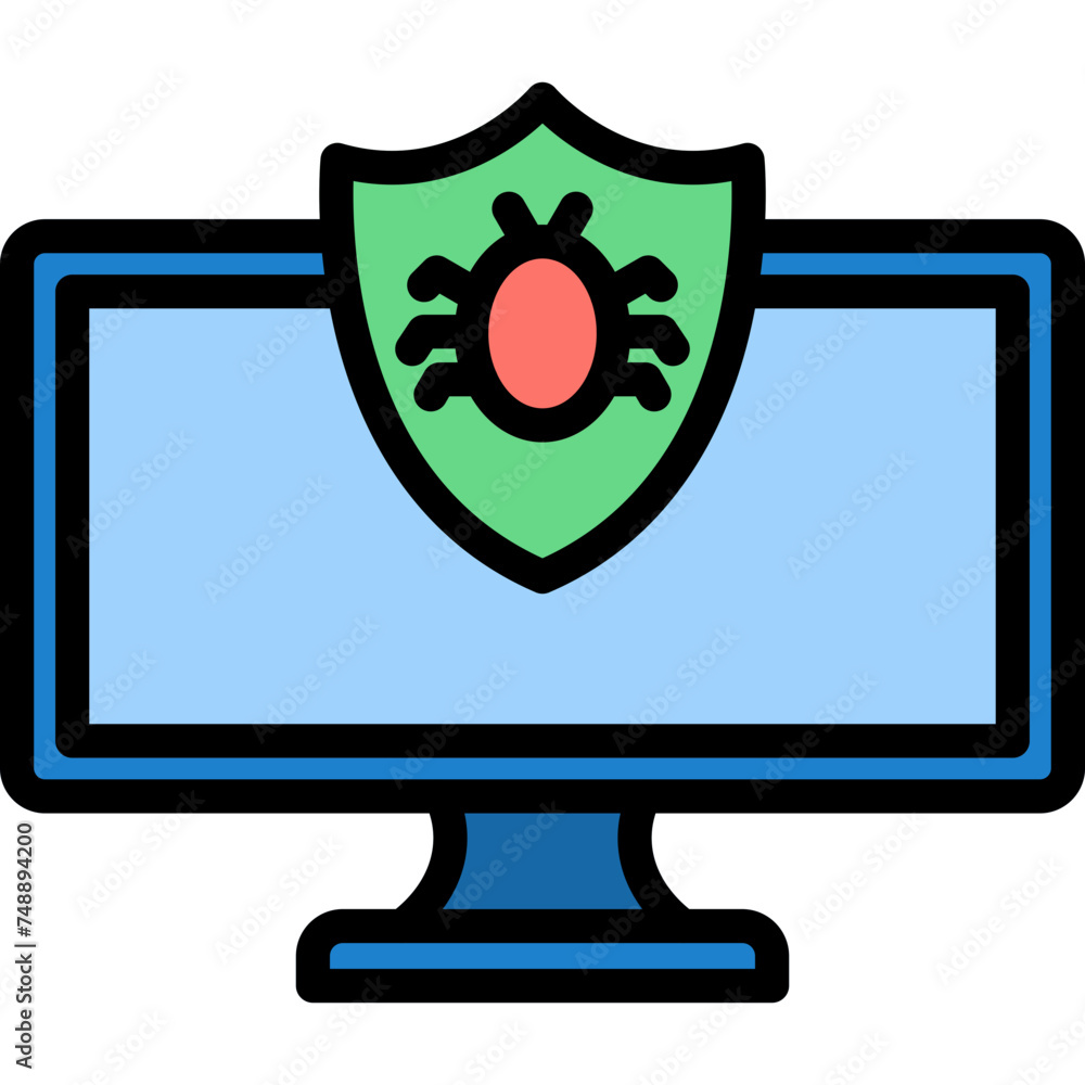 Antivirus Vector Line Filled Icon Antivirus Vector Line Filled Icon