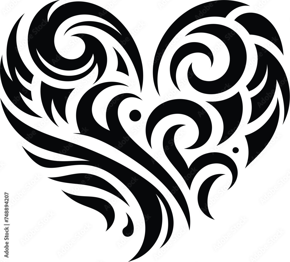 love, heart shape, in modern tribal tattoo, abstract line art, minimalist contour, love, heart shape, in modern tribal tattoo, abstract line art, minimalist contour,