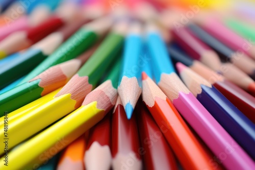 Colorful pens placed on paper represents creativity Taking important notes Print media that wants to promote creativity, photo