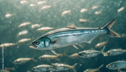 Shoal of fish mackerel scad (Decapterus macarellus)  photo