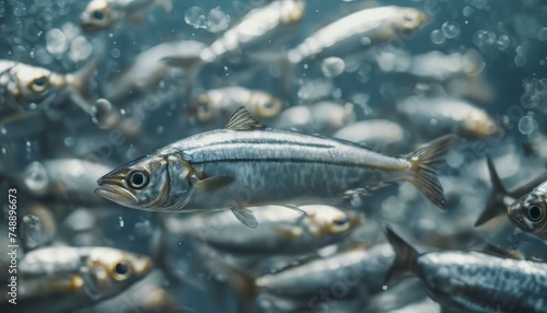 Shoal of fish mackerel scad (Decapterus macarellus) 