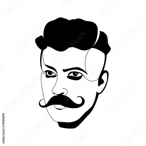 Man with mustache vector illustration, people vector, mustache vector, hipster character design, hipster vector