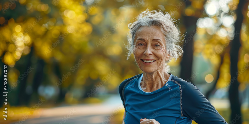 Fit Senior Woman Jogging in Autumn Park.
An energetic senior woman maintains her fitness with a brisk jog through a scenic park adorned with autumn colors. Fit Senior Woman Jogging in Autumn Park.
An energetic senior woman maintains her fitness with a brisk jog through a scenic park adorned with autumn colors.