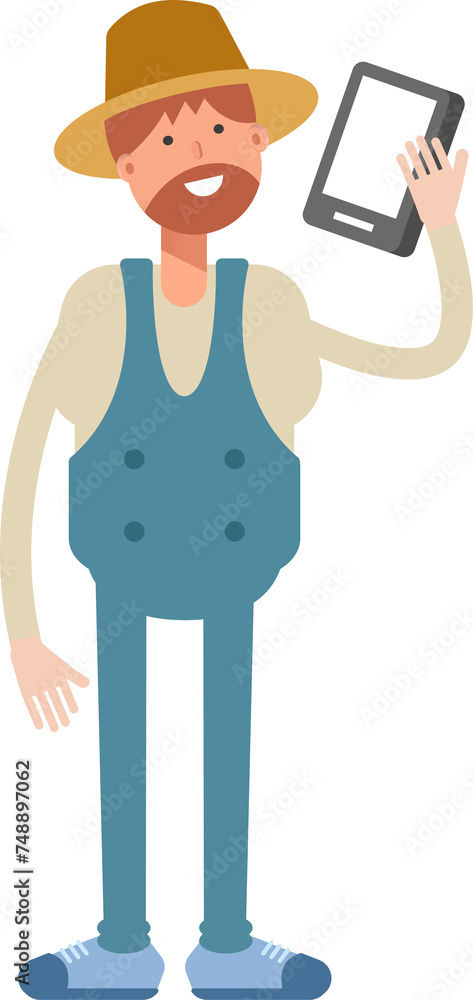 Farmer Character Talking on Smartphone
Farmer Character Talking on Smartphone