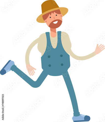 Farmer Character Running 