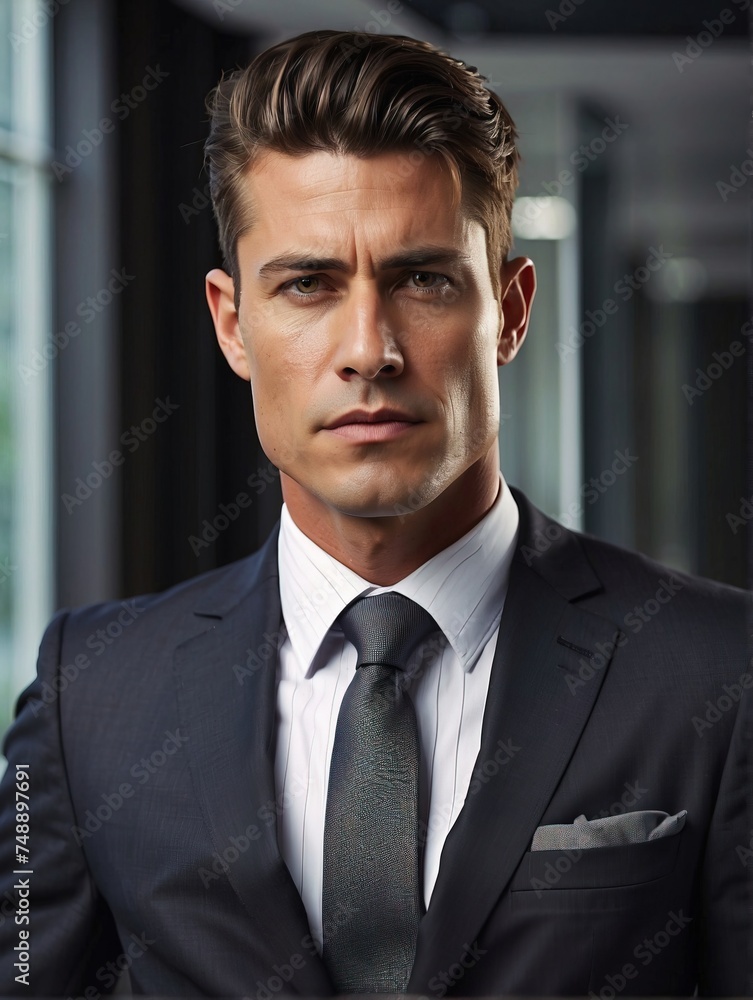 Portrait of a young, confident businessman in a business suit Portrait of a young, confident businessman in a business suit
