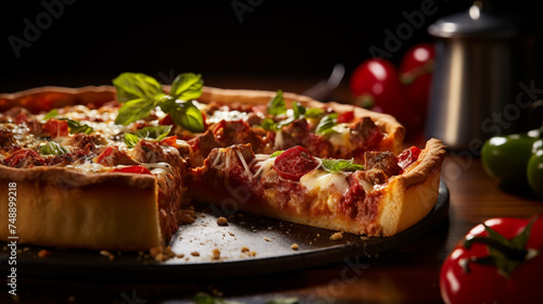 Freshly Baked Chicago Deep Dish Pizza