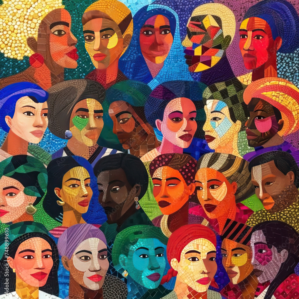vibrant mosaic of diverse faces celebrating a world of multicultural unity vibrant mosaic of diverse faces celebrating a world of multicultural unity