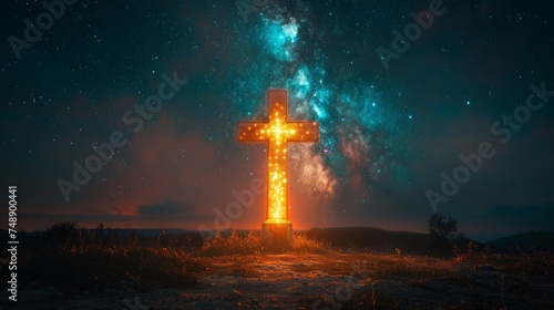 Glowing cross, unsplash