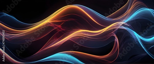 Aabstract background with glowing lines. Neon light effect background design. 