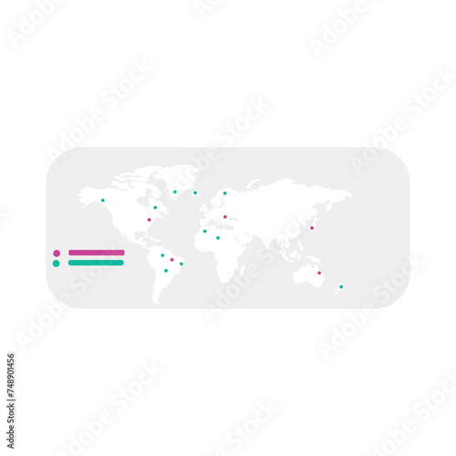 Modern drawn infographic on world map on white background