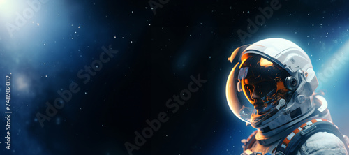 Astronaut Helmet with Reflective Visor and Bokeh Lights