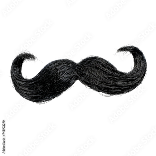 Curly black mustache isolated on a white background. With clipping path