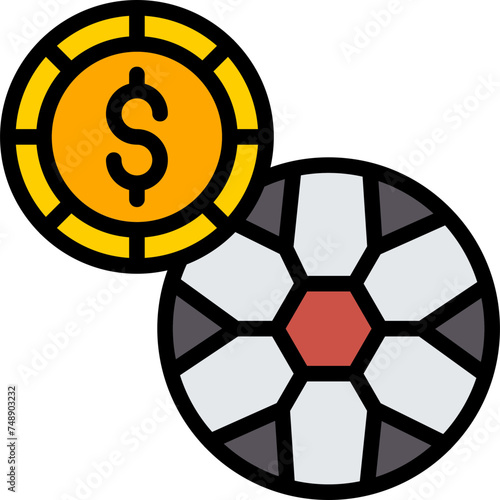 Betting Vector Line Filled Icon