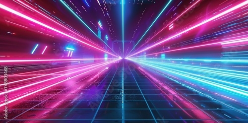 Discover the retro allure within 80s Retro Synthwave, as vibrant colors paint a vivid canvas of nostalgia and neon lights.