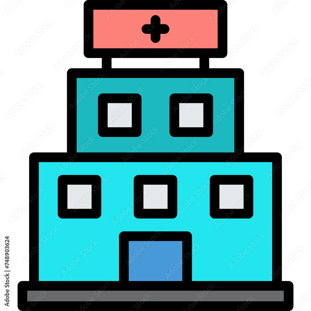 Clinic Vector Line Filled Icon Clinic Vector Line Filled Icon