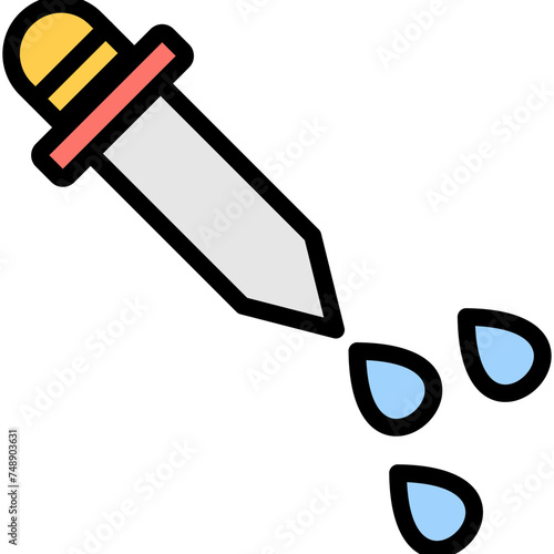 Dropper Vector Line Filled Icon