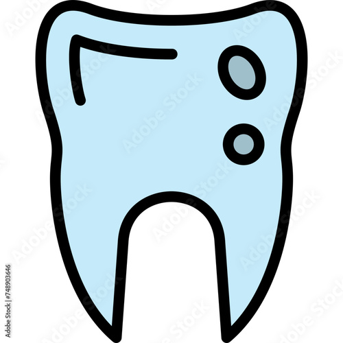 Caries Vector Line Filled Icon