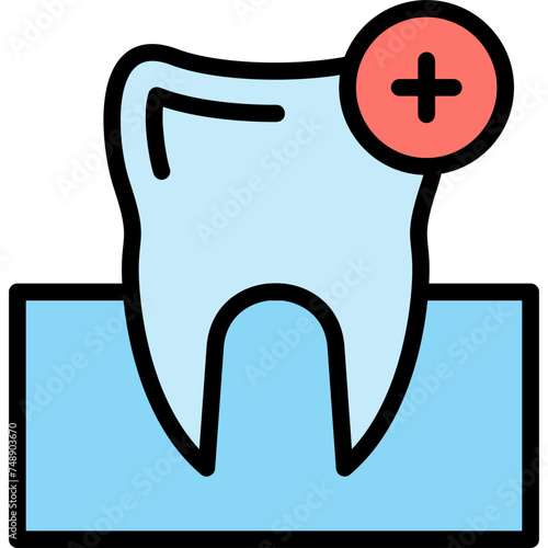 Gum Vector Line Filled Icon