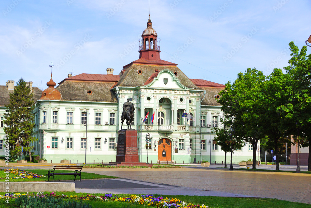 City hall on main square, zrenjanin, serbia