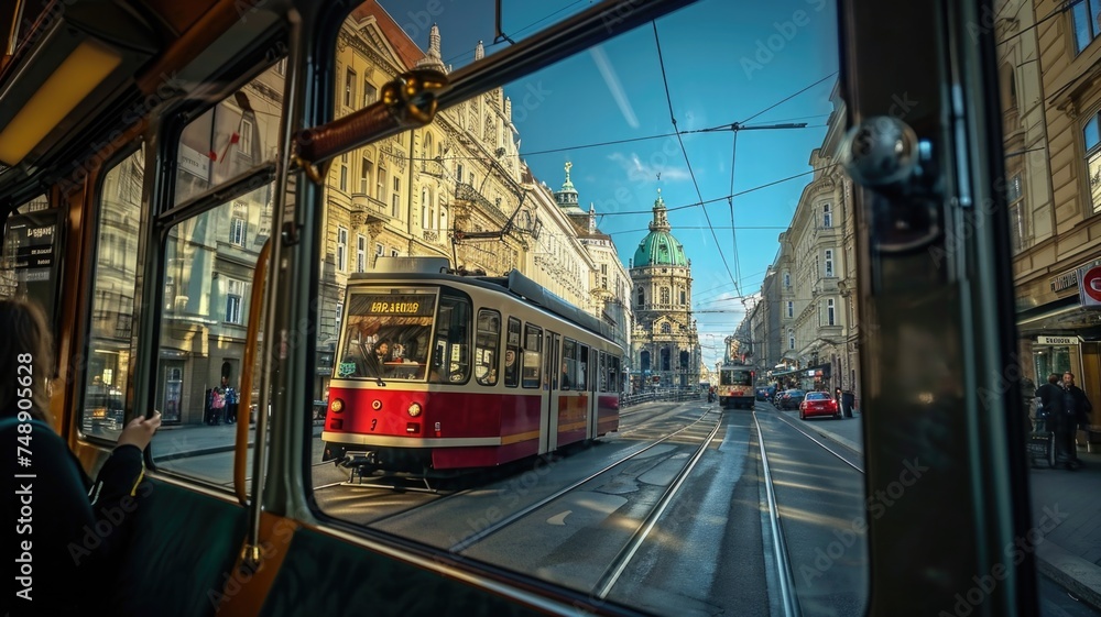 scenic beauty of Vienna through the tram window