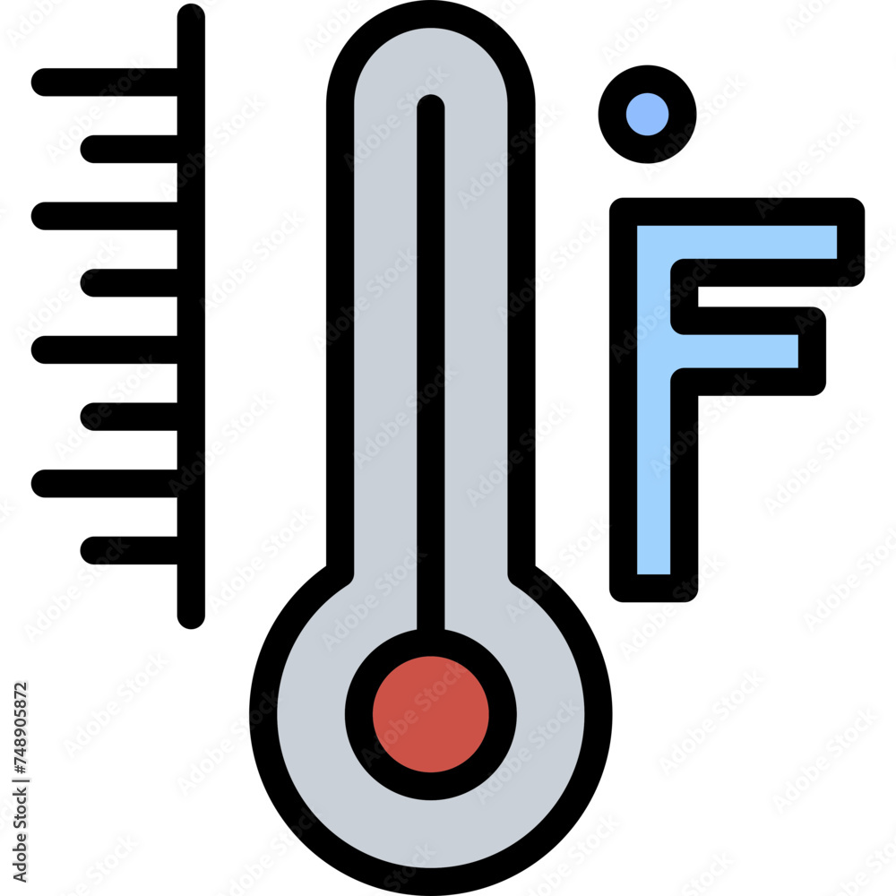 Farenheit Vector Line Filled Icon Farenheit Vector Line Filled Icon