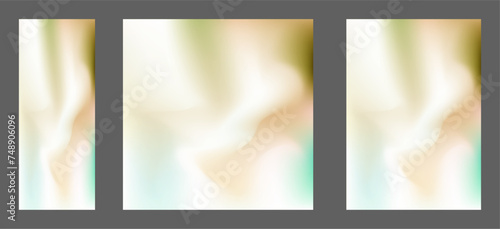 A set of templates with a colorful background. Colorful gradient with blur. The effect of liquid art and smooth flow of color.