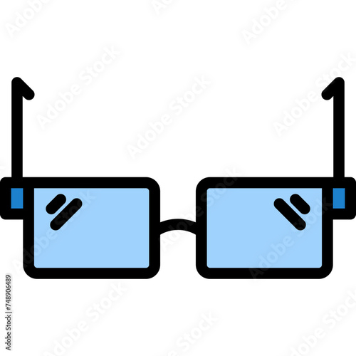 Safety Glasses Vector Line Filled Icon