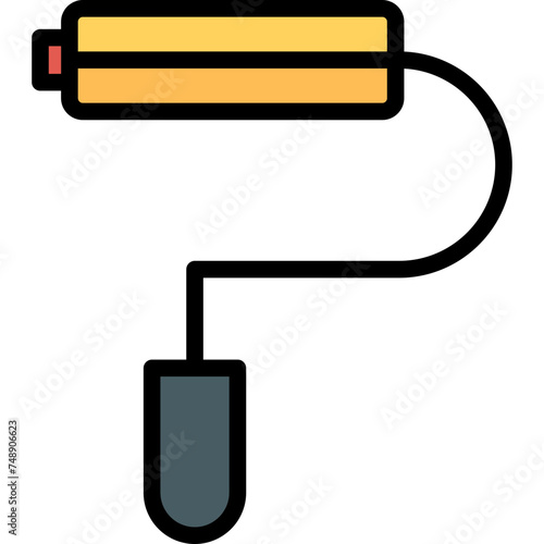 Paint Roller Vector Line Filled Icon